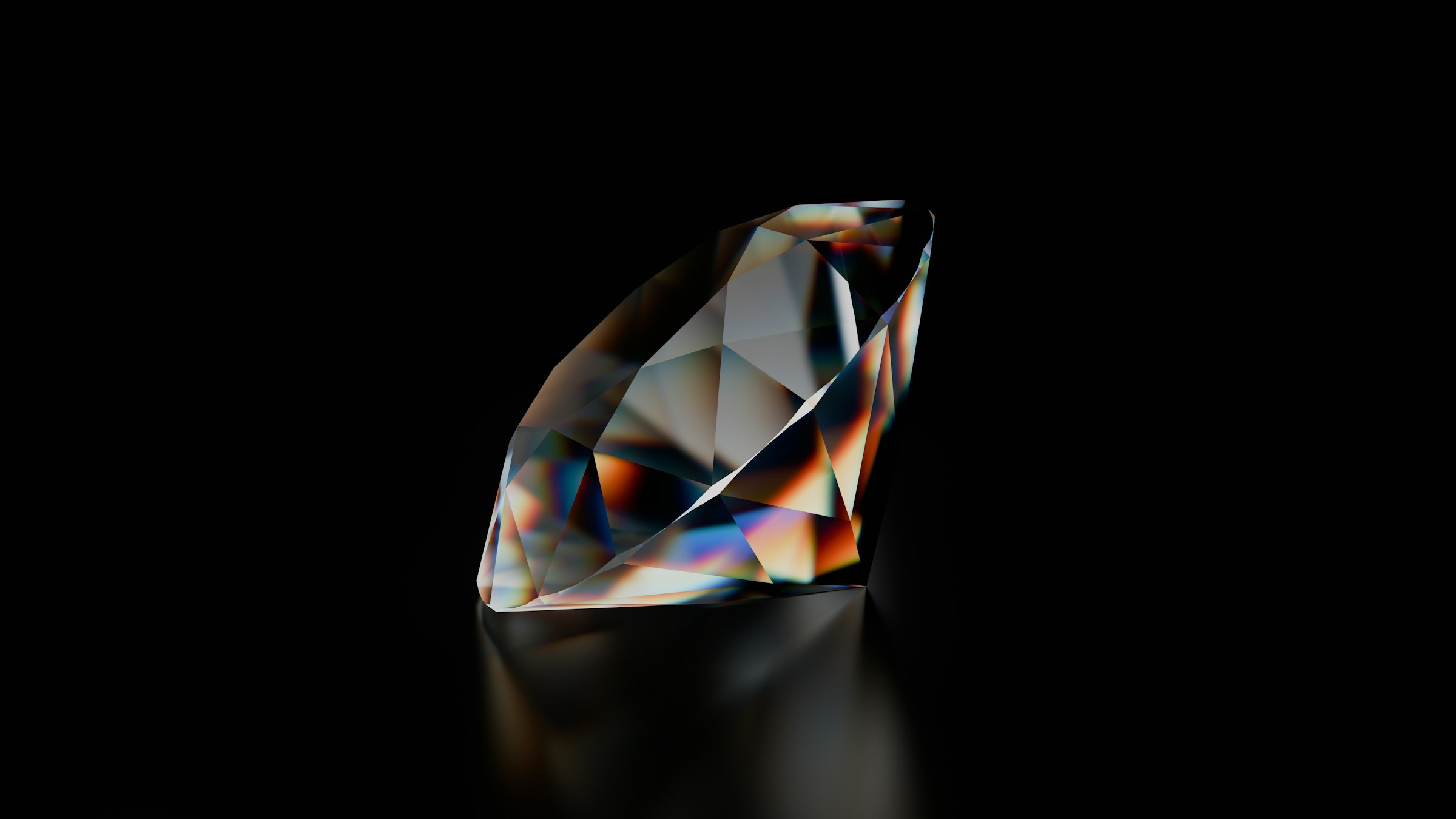 Light refraction in ideal cut diamond